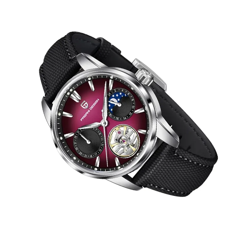 Pagani Design Tourbillon Moonphase Purple Dial Men's Watch- PD-YS021
